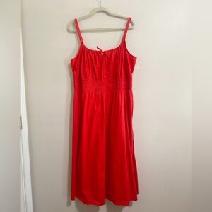 NEW Lane Bryant Red Smocked Waist Milkmaid Dress Size 18